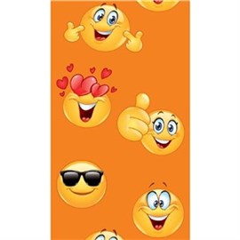 Multibar-LS gelb 40(40)/25m gerafft "Emoji"/5-farbig/Emoji-Motive Produktbild