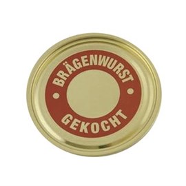 Deckel für Weißblechdosen 99 mm "Brägenwurst,gekocht" Produktbild