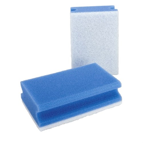 Putzschwamm-Active, blau-weiß 9,5 x 15 x 4,5 cm, Pack 10 St. Produktbild 0 L
