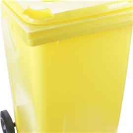 Mülltonne-Kunststoff, gelb Inh.: 240 L / fahrbar Produktbild