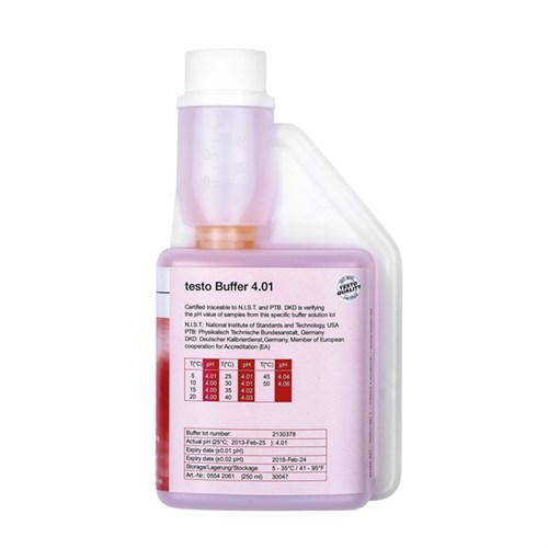 Testo-pH-Pufferlösung 4,01 250 ml Dosierflasche Produktbild 0 L
