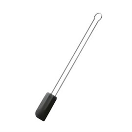 Silikon-Teigschaber Rösle, Griff Edelstahl 26 cm lang, schwarz, schmal Produktbild