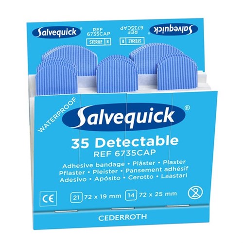 Salvequick-Pflasterstreifen, blau detektierbar, 35-teilig Produktbild 0 L