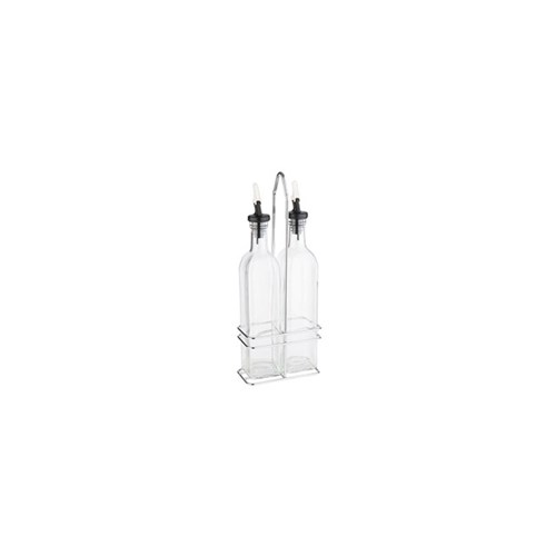 Essig- & Öl-Menage, Glas/Edelstahl 13 x 7 cm, H.: 34, 2 x 500 ml Produktbild 0 L