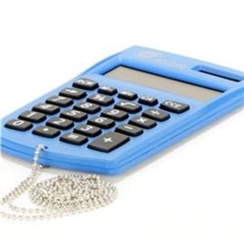 Taschenrechner mit Sicherheitskette, blau H 85 x B 60 mm, detektierbar Produktbild