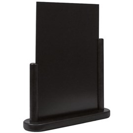 Tischaufsteller Kreidetafel DIN A4 PVC schwarz, mit Rahmen, schwarz Produktbild