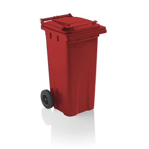 Mülltonne-Kunststoff, rot Inh.: 120 L / fahrbar Produktbild 0 L
