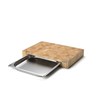 Schneidbrett mit Edelstahl-Schublade 48 x 32,5 x 6 cm, Gummibaum Produktbild