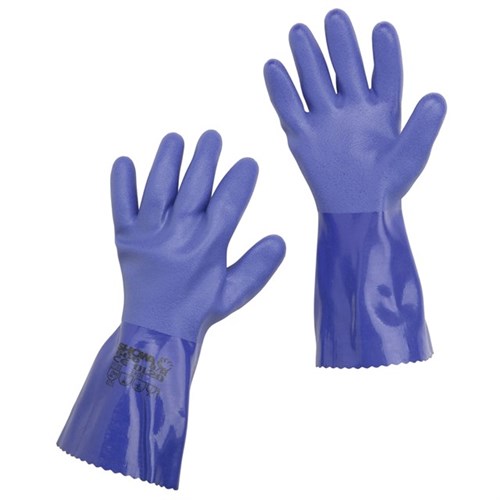 Handschuhe Showa 660 Gr. L blau, PVC, 300 mm lang, mit Stulpe Produktbild 0 L