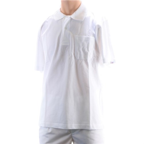 Polo-Shirt Gr. S, weiß mit Brusttasche, 50% Baumwolle/ 50% Polyester Produktbild 0 L