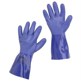Handschuh Showa 660 Gr. M blau, PVC, 300 mm lang, mit Stulpe Produktbild