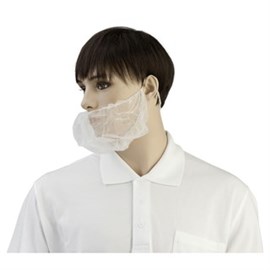 Einweg-Bartmasken PP weiß, Elastikband, Btl. 100 St. Produktbild