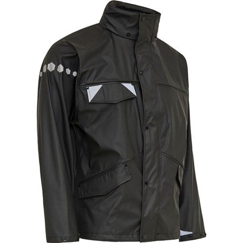 Regen-Jacke Gr. L schwarz, PU/Polyester Produktbild 0 L