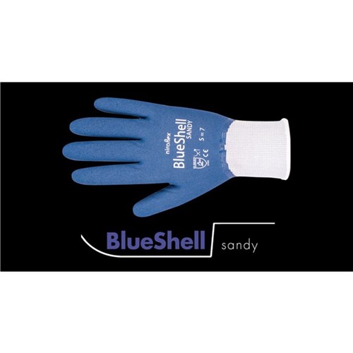 Schutzhandschuh Niroflex Gr. 10 blau/weiß, "BlueShell Sandy" Produktbild 0 L