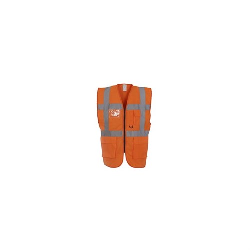 Warnschutzweste orange Gr. 3XL 100% Polyester mit Reißverschluss Produktbild 0 L