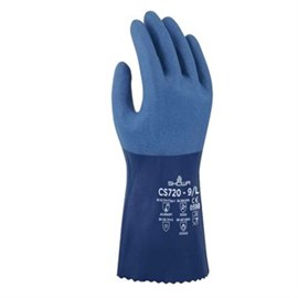 Handschuhe Showa CS720 Gr. 10/XL blau, Nitril, 300 mm lang, Produktbild