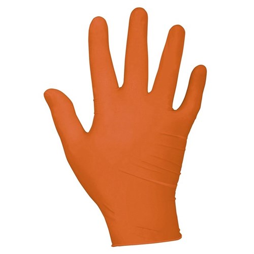Nitril-Einweghandschuhe Gr. S orange, puderfrei, Pack 100 St. Produktbild 0 L