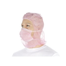 Einweg-Astrohauben PP "Ehlert Basic" pink, angenähter Mundschutz, latexfrei Produktbild