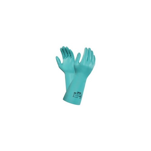 Handschuh Sol-Vex Gr. 9 grün, Nitril, 380 mm lang Produktbild 0 L