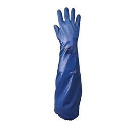 Chemikalienschutzhandschuh Gr. M/9 "NSK 26" blau, Nitril, ca. 650 mm lang Produktbild