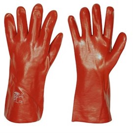 Schutzhandschuh mittel Gr. 10 rot, PVC, 350 mm lang Produktbild