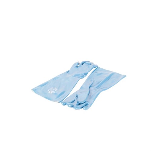 Schutzhandschuh lang Gr. 10 blau, PVC, 450 mm lang Produktbild 0 L
