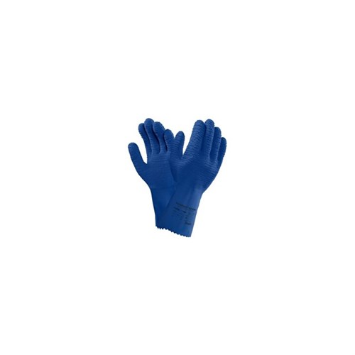Entvlieshandschuh AlphaTec Gr. M blau, Naturlatex, 350 mm, Stulpe Produktbild 0 L