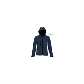 Softshell-Jacke Damen Gr. S dunkelblau, mit Kapuze Produktbild
