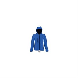 Softshell-Jacke Damen Gr. S royalblau, mit Kapuze Produktbild