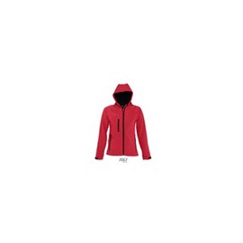 Softshell-Jacke Damen Gr. M rot, mit Kapuze Produktbild