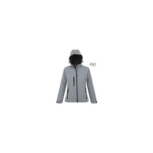Softshell-Jacke Damen Gr. XL grau, mit Kapuze Produktbild 0 L