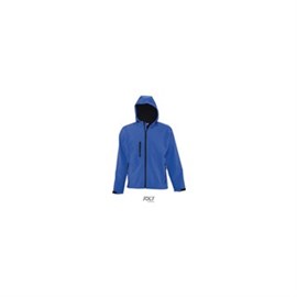 Softshell-Jacke Herren Gr. XL dunkelblau, mit Kapuze Produktbild