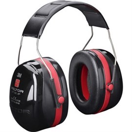 Kapselgehörschützer Peltor Optime 3 schwarz-rot mit Kopfbügel Produktbild