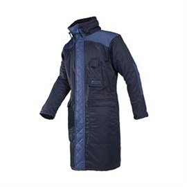 Kühlhaus Mantel "Verbier" Gr. M blau, Reißverschluss mit Druckknopfpatte Produktbild