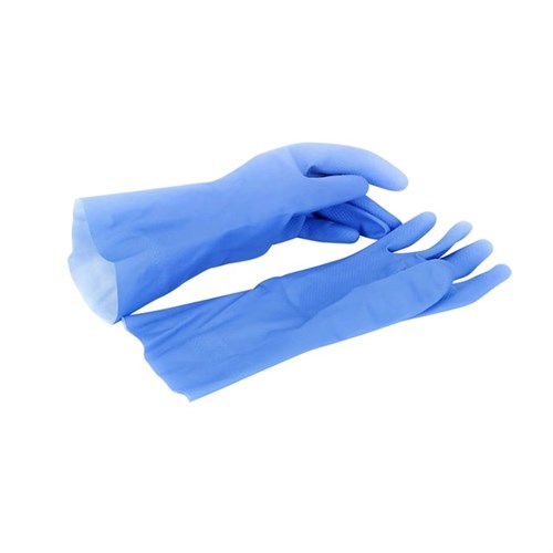 Handschuh Latex "Ehlert Profi" Gr. S (7) blau, 300 mm lang, velourisiert, Pack 12 Paar Produktbild 0 L