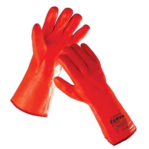 Handschuh Flamingo Gr. 11 orange, PVC, 350 mm lang Produktbild 0 L