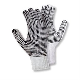 Grobstrickhandschuh Gr. 11 weiß, schwarze PVC-Noppen, Polyester/BW Produktbild