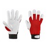 Arbeitshandschuh Leder Gr. 11 rot/weiß, Nappaleder weiß,Handrücken Polyester rot Produktbild