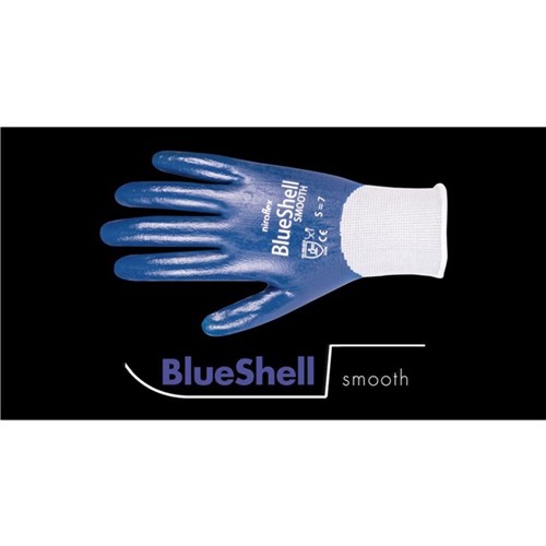 Schutzhandschuh Niroflex Gr. 9 blau/weiß, "BlueShell smooth" Produktbild 0 L
