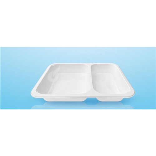PP-Menüschale weiß, 2-geteilt "foodyboxx" 227 x 178 x 32 mm, Kt. 500 Stk. Produktbild 0 L