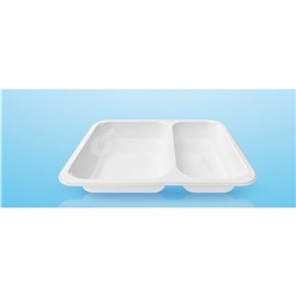 PP-Menüschale weiß, 2-geteilt "foodyboxx" 227 x 178 x 32 mm, Kt. 500 Stk. Produktbild