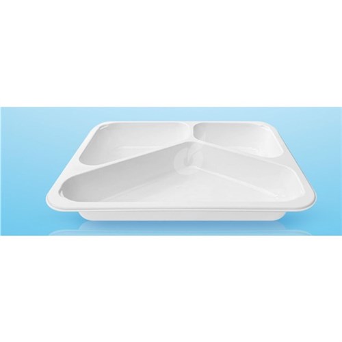 PP-Menüschale weiß, 3-geteilt "foodyboxx" 227 x 178 x 32 mm, Kt. 500 St. Produktbild 0 L