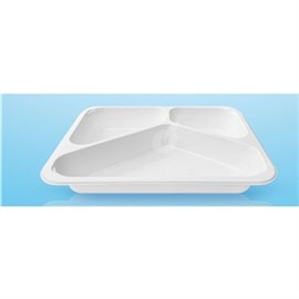 PP-Menüschale weiß, 3-geteilt "foodyboxx" 227 x 178 x 32 mm, Kt. 500 St. Produktbild