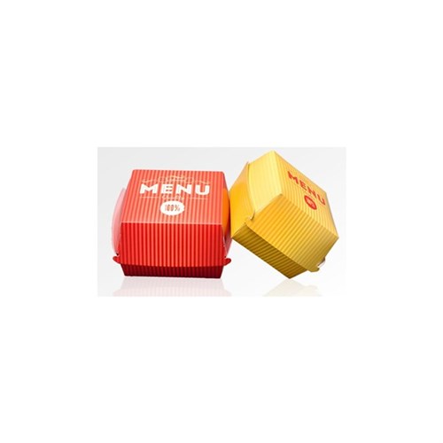 Hamburger-Box klein - Papier rot, 90 x 90 x 77 mm, Kt. 1000 St. Produktbild 0 L