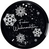 Twist Off Deckel 82 mm schwarz/weiß steril, "Frohe Weihnachten/Schneeflocken" Produktbild