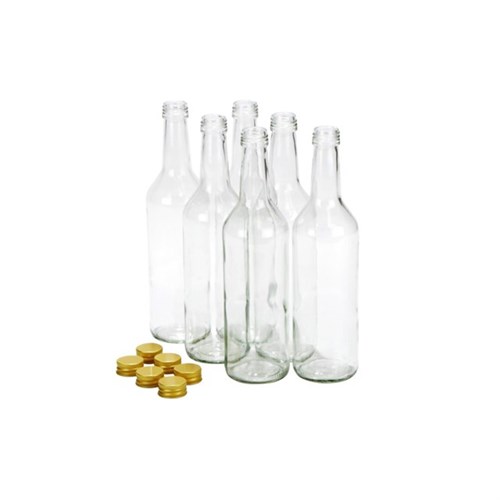 Flasche 0,5 L, Gradhals incl. 28 mm TO-Schraubverschluss gold Produktbild 0 L