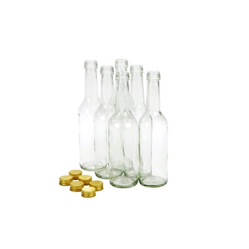 Flasche 0,35 L, Gradhals incl. 28 mm TO-Schraubverschluss gold Produktbild 0 L