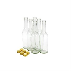 Flasche 0,35 L, Gradhals incl. 28 mm TO-Schraubverschluss gold Produktbild