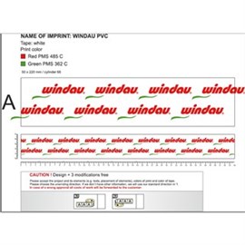 Klebeband PVC weiß bedruckt 2-fbg. Druck "Windau" Produktbild