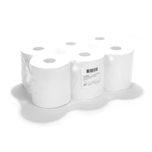 Papierhandtuchrolle, Hochweiß, "Ehlert Profi" 2-lagig, 100 % Zellstoff, 19,5 x 38 cm, Pack 6 Ro. Produktbild 0 L